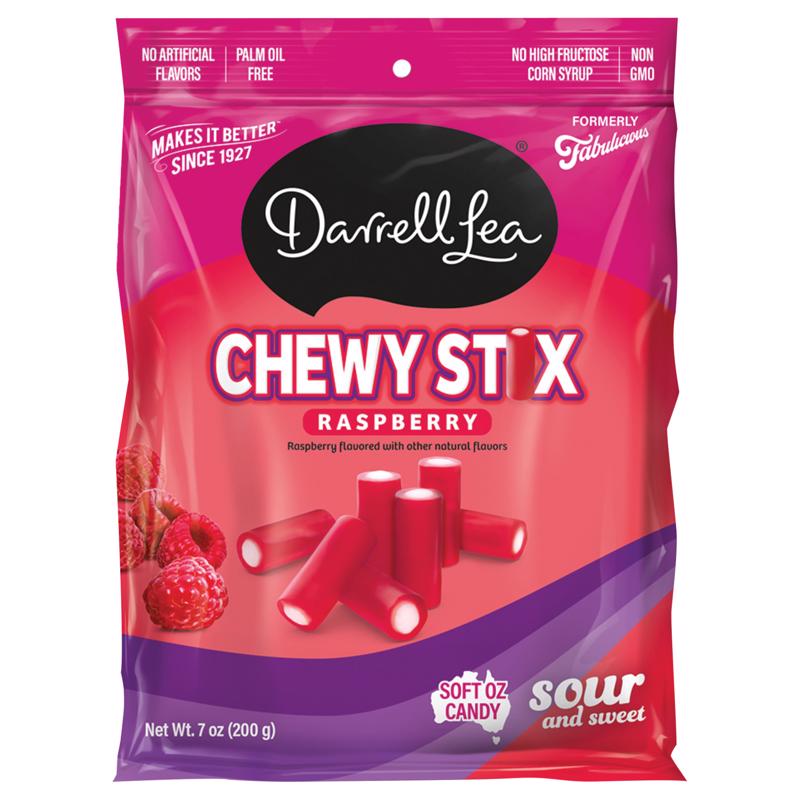 Emery Jensen LCRC Sour BTS Raspberry 7oz candy bag with colorful sour raspberry candies in clear packaging.