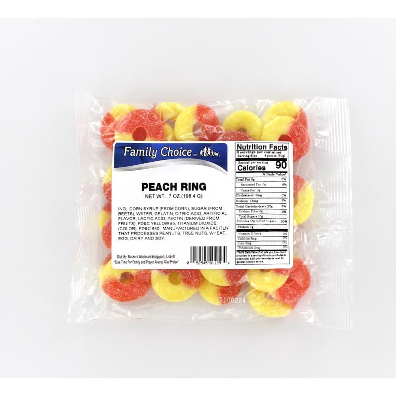 PEACH RINGS 7 OZ - Pack of 12