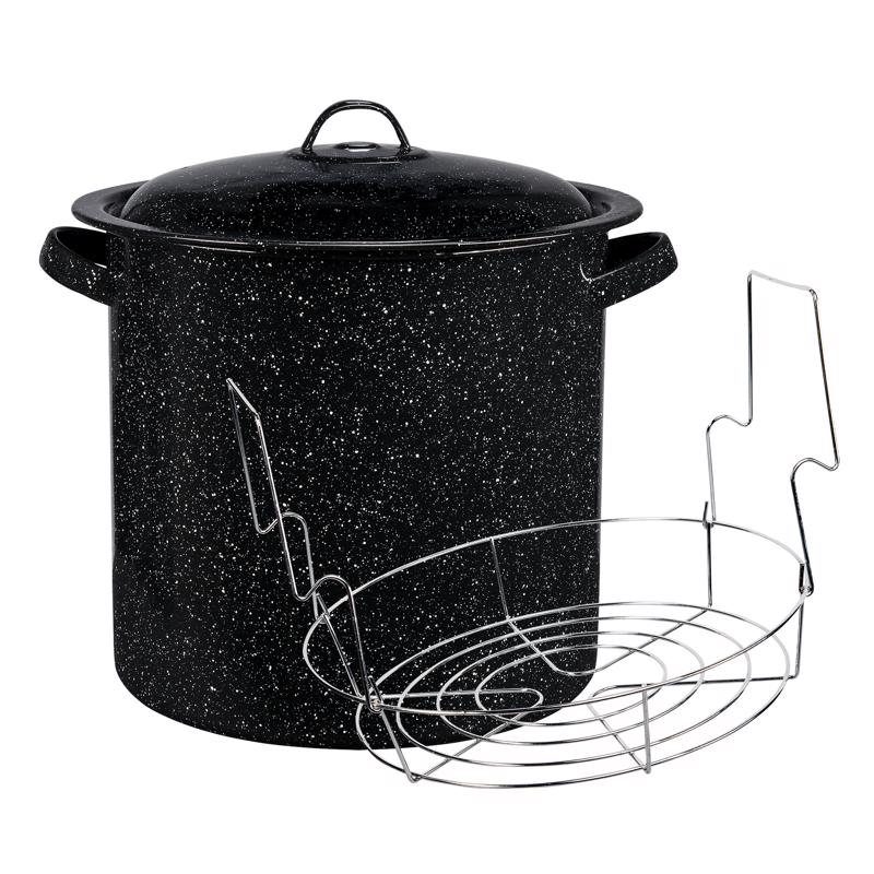 Emery Jensen canning rack for 15.5-quart jars, sturdy metal canning accessory for preserving food in jars.
