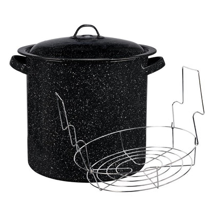 Emery Jensen canning rack for 15.5-quart jars, sturdy metal canning accessory for preserving food in jars.