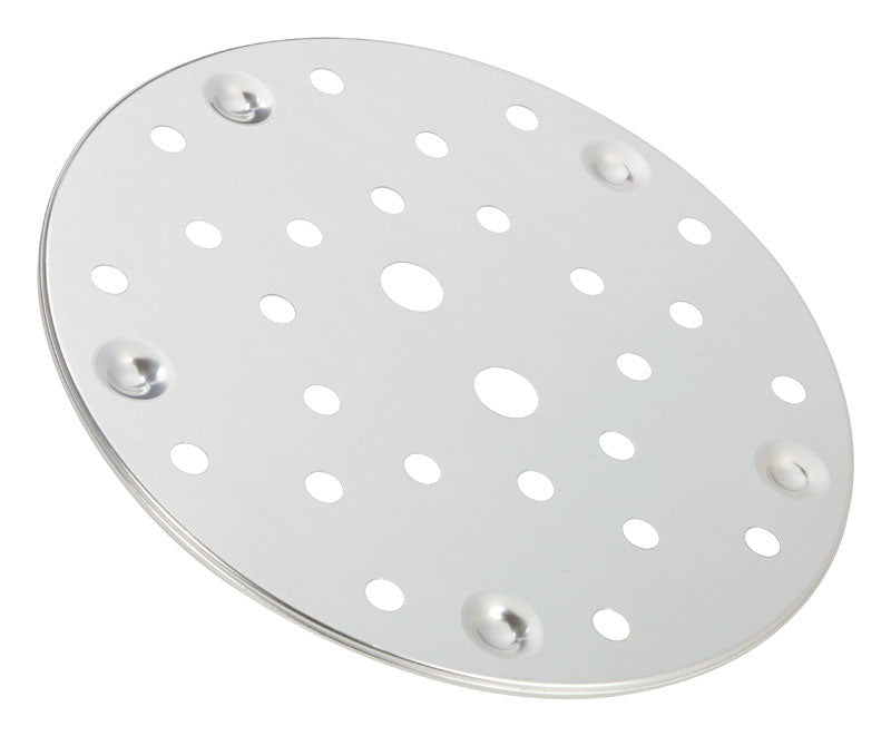 Emery Jensen pressure canner rack for canning accessories, made of stainless steel, designed to hold jars securely during processing.