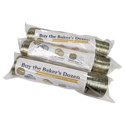 Emery Jensen wide-mouth canning lids and rings set, 156-pack for preserving jars, durable metal canning supplies.