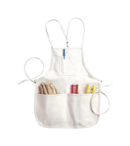 CLC CANVS APRON 4PKT WHT