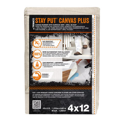 Emery Jensen canvas drop cloth, 4x12 feet, heavy-duty dropcloth for painting and protecting floors in home improvement projects.