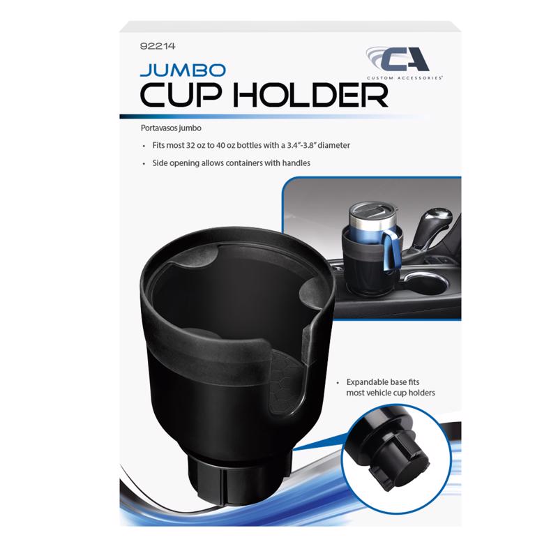 Emery Jensen 40oz plastic car cup holder tray, durable and spacious for holding beverages in vehicles.