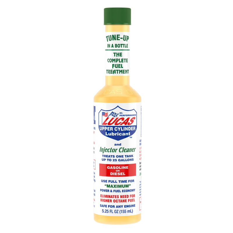 Emery Jensen Fuel Injector Cleaner 5.25oz bottle for carburetors and gas systems, helps improve engine performance and fuel efficiency.