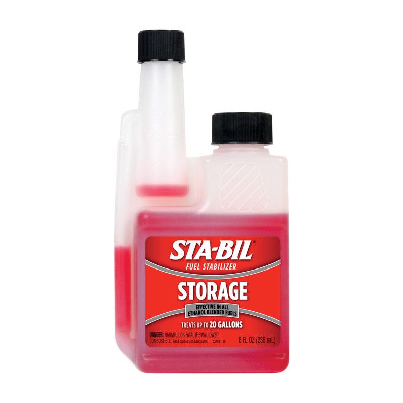 Emery Jensen Sta-Bil Fuel Stabilizer 8oz bottles, pack of 12, for maintaining fuel freshness and engine performance.