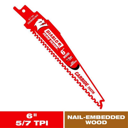 RECIP BLADE CARB 6" 6T - Pack of 5