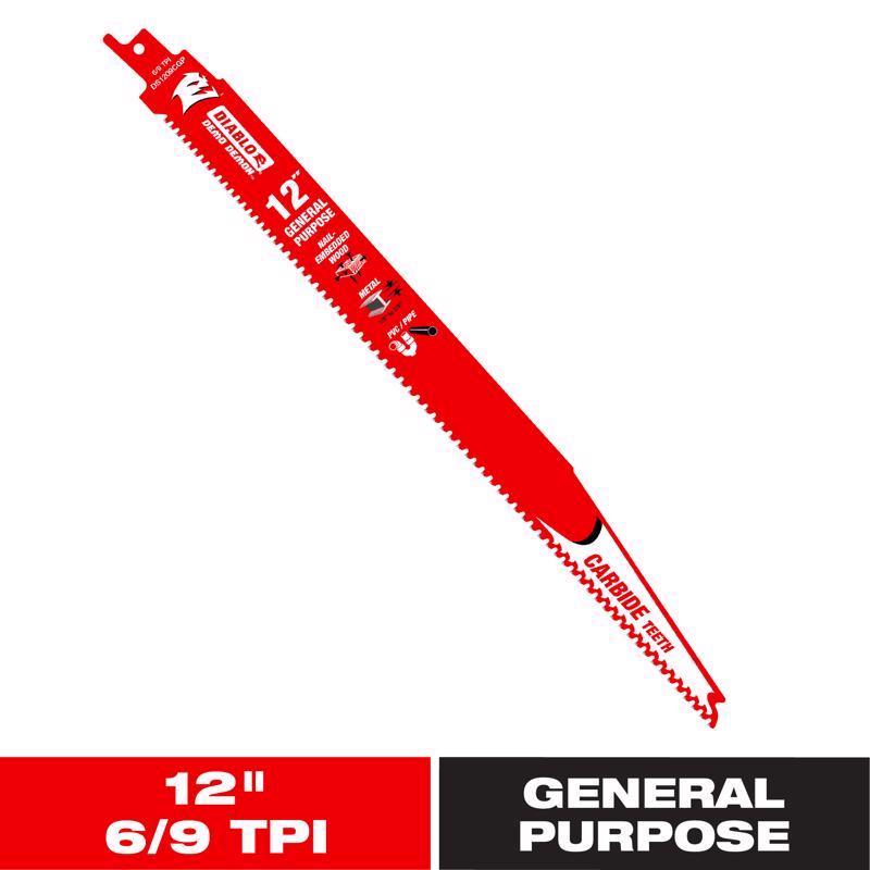 RECIP SAW BLADE 12" 6/9TPI - Pack of 5