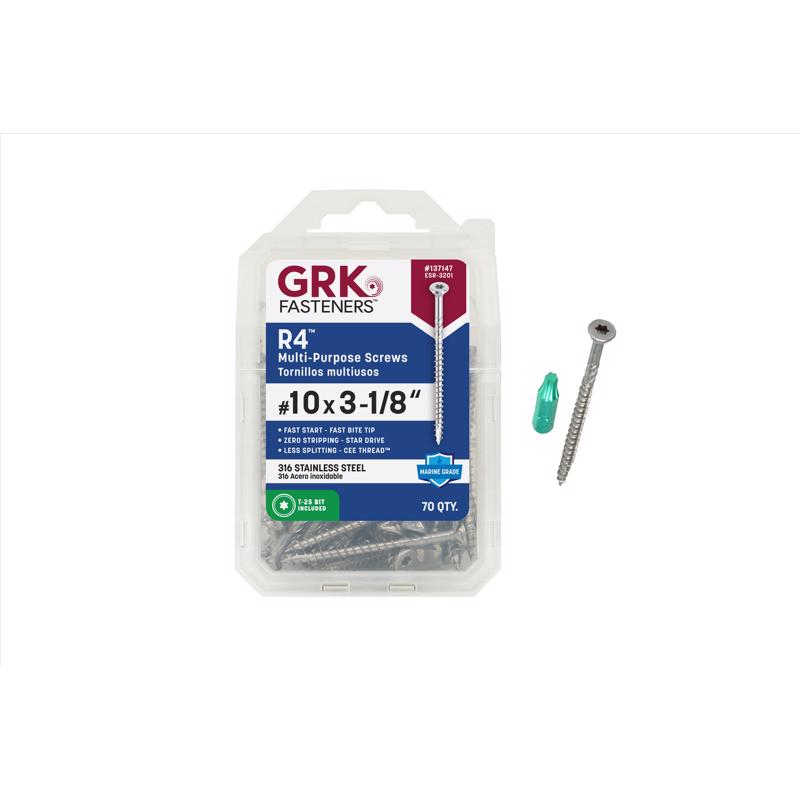 SCRW STR #10X3-1/8" 70PK