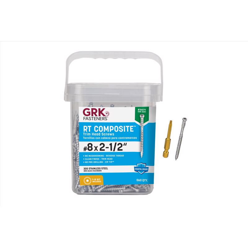 TRIM SCREWS #8 x 2-1/2"L