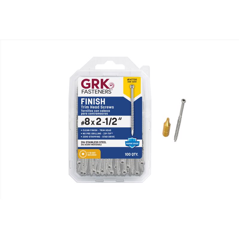 TRIM SCRW #8X2.5" 100PK