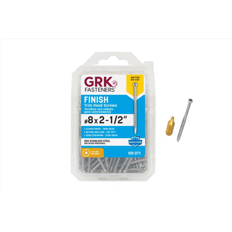 TRIM SCRWS #8X2.5" 100PK