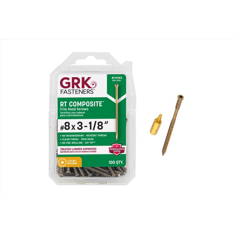 TRM SCREW 8X3-1/8" 100PK