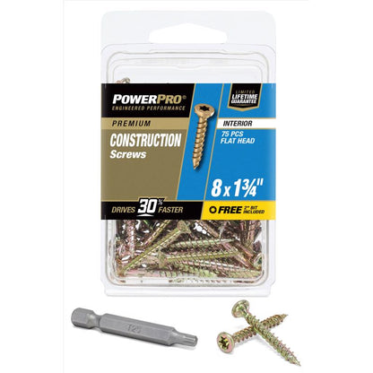 WD SCREW 8X1.75" PP 75PK