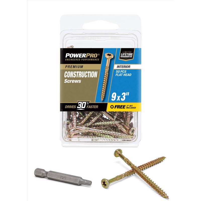 Pack of 50 WD screws, 9x3 inches, Emery Jensen carded packaging, metal fasteners for construction or DIY projects.
