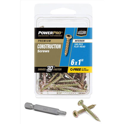 WOOD SCRW 6X1" PP 100PK