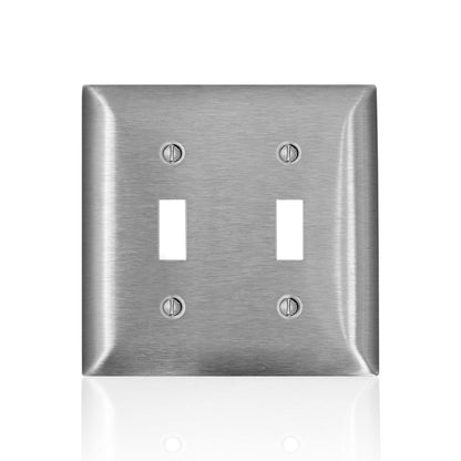 WALLPLATE 2G 2T SS