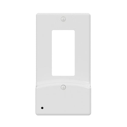Emery Jensen white wallplate with USB port, carded plastic design, suitable for mounting in electrical outlets or panels.