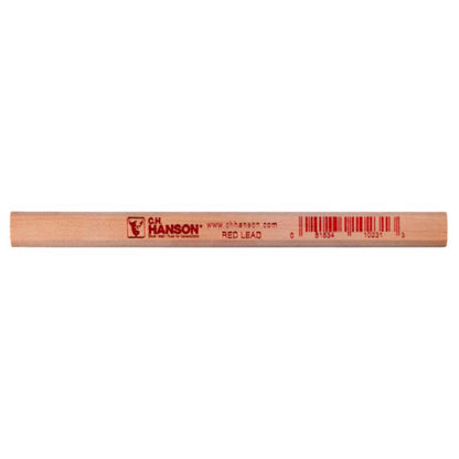 Red lead carpenter pencils by Emery Jensen, pack of 24, with yellow barrels and red tips for precise marking and carpentry work.