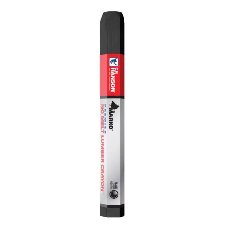 Pack of 12 Emery Jensen Crayon Lumber Black Hard carpenter pencils for woodworking and construction projects.