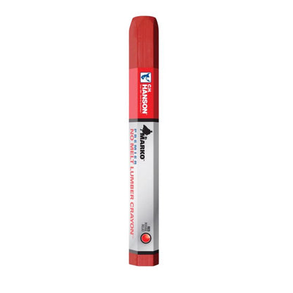 Red lumber carpenter crayons by Emery Jensen in a pack of 12, showing vibrant red colors for marking and woodworking projects.