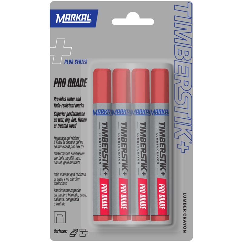 LUMBER CRAYON RED 8" 4PC - Pack of 6
