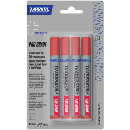 LUMBER CRAYON RED 8" 4PC - Pack of 6