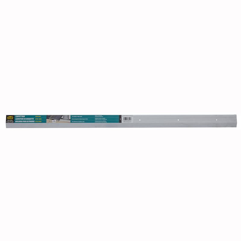 Emery Jensen 2"x36" satin silver carpet bar and nosing for flooring transitions and edge protection in commercial spaces.