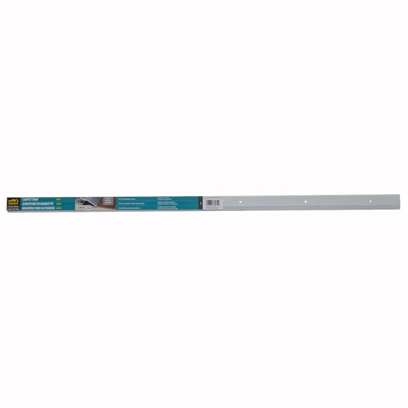 Emery Jensen silver carpet bar and nosing strip, 1-3/8x3 inches, for durable carpet installation and transition edging.