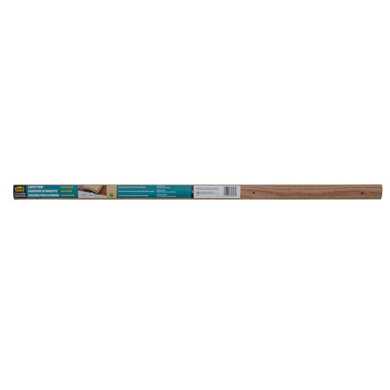 Emery Jensen oak carpet trim, 1.4x36 inches, used as carpet bars and nosing for flooring transitions.