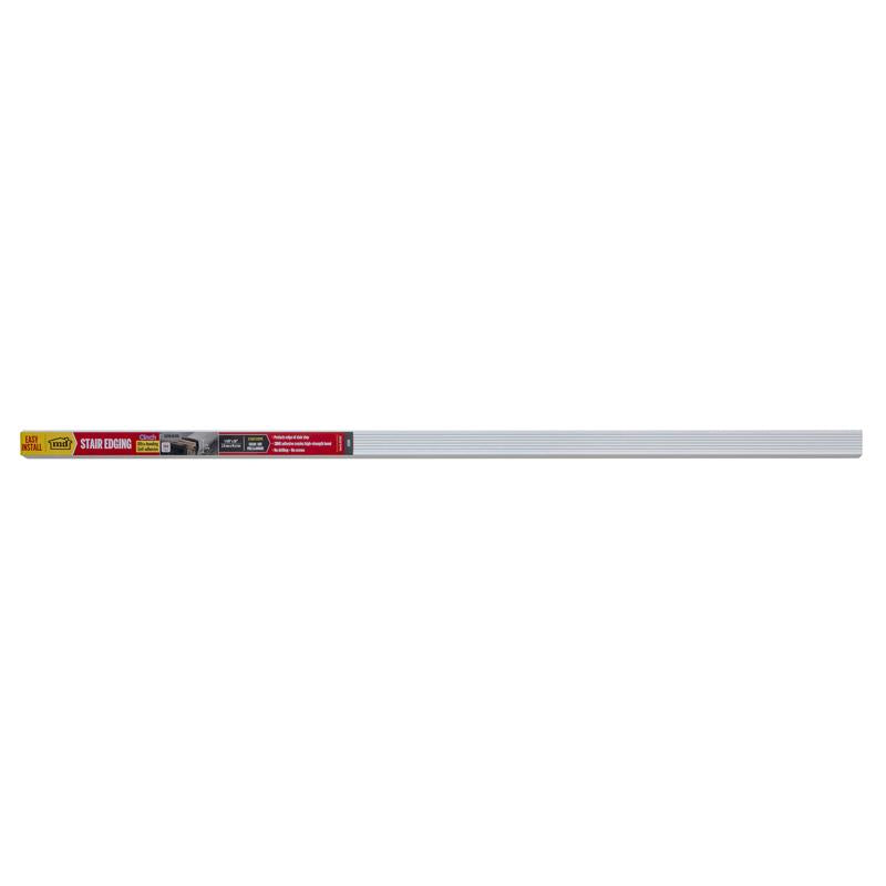 Emery Jensen Stair Edge Cinch Carpet Bar and Nosings in silver, 36 inches, for secure carpet installation on stairs.