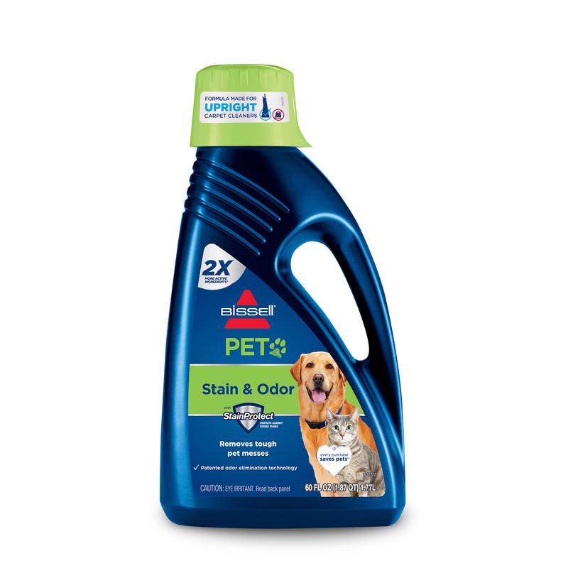 Emery Jensen pet carpet cleaner liquid in a 60oz bottle, designed to remove pet stains and odors from carpets.
