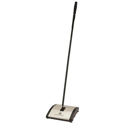 Emery Jensen natural floor sweeper for carpets, manual cleaning tool with a wide brush head and ergonomic handle.