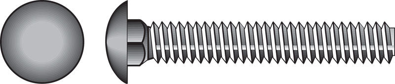 Emery Jensen carriage screw Z 1/4x1 1/4, metal fastener with flat head and threaded shaft for woodworking or assembly projects.