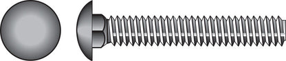 Emery Jensen carriage screw Z 1/4x1 1/4, metal fastener with flat head and threaded shaft for woodworking or assembly projects.