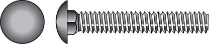 Emery Jensen carriage screw Z 1/4x2 with a zinc finish, shown in close-up on a white background for woodworking projects.