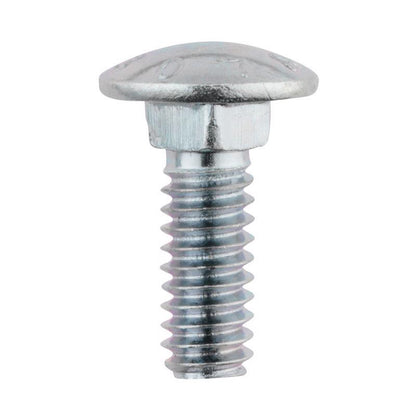 Emery Jensen carriage screw Z 1/4x3/4 with a zinc finish, showing the screw's head and threaded body on a white background.