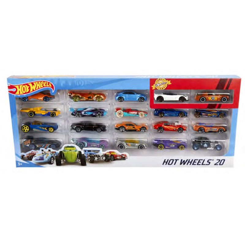 Emery Jensen 20-piece die-cast car, truck, plane, and train set with detailed miniature vehicles for play or collection.