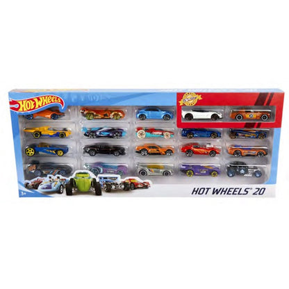 Emery Jensen 20-piece die-cast car, truck, plane, and train set with detailed miniature vehicles for play or collection.
