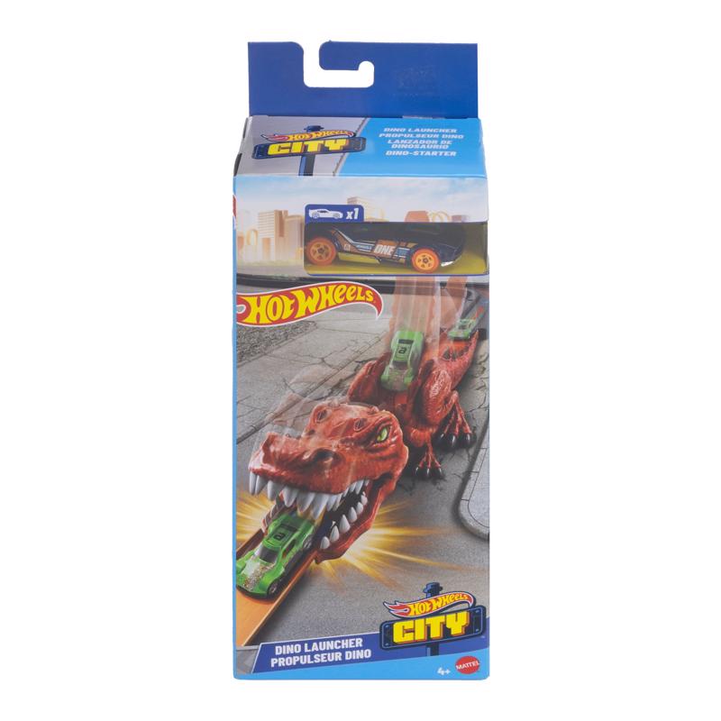 Set of 8 Emery Jensen City Nemesis Launchr toy cars, trucks, planes, and trains for children aged 4 and up.