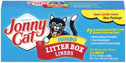 Emery Jensen cat litter box liners, pack of 5, designed to fit standard litter boxes, with durable, leak-proof material.