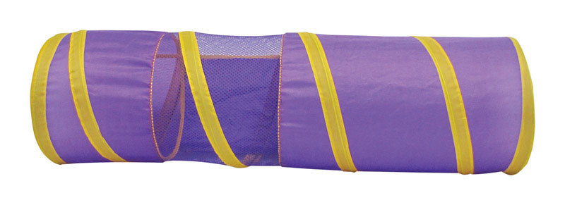Emery Jensen cat tunnel toy made of soft fabric, designed for cats to play, hide, and scratch, enhancing their entertainment and activity.