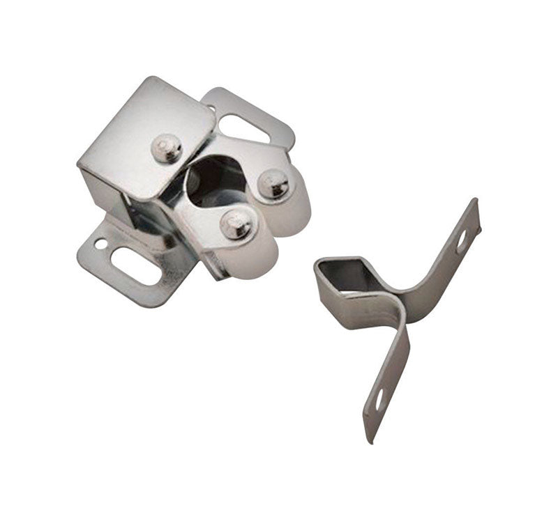 Emery Jensen roller catch STL 1-1/8 inch wide showing the metal latch and mounting hardware for cabinet doors