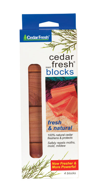 Set of four cedar blocks from Emery Jensen, natural cedar storage accessories for freshening up closet or drawer spaces.