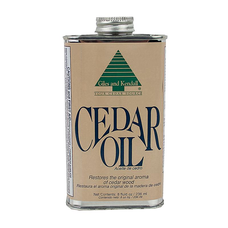 Emery Jensen cedar oil 8 oz can for cedar storage accessories, used to protect and maintain cedar wood products.
