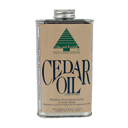 Emery Jensen cedar oil 8 oz can for cedar storage accessories, used to protect and maintain cedar wood products.