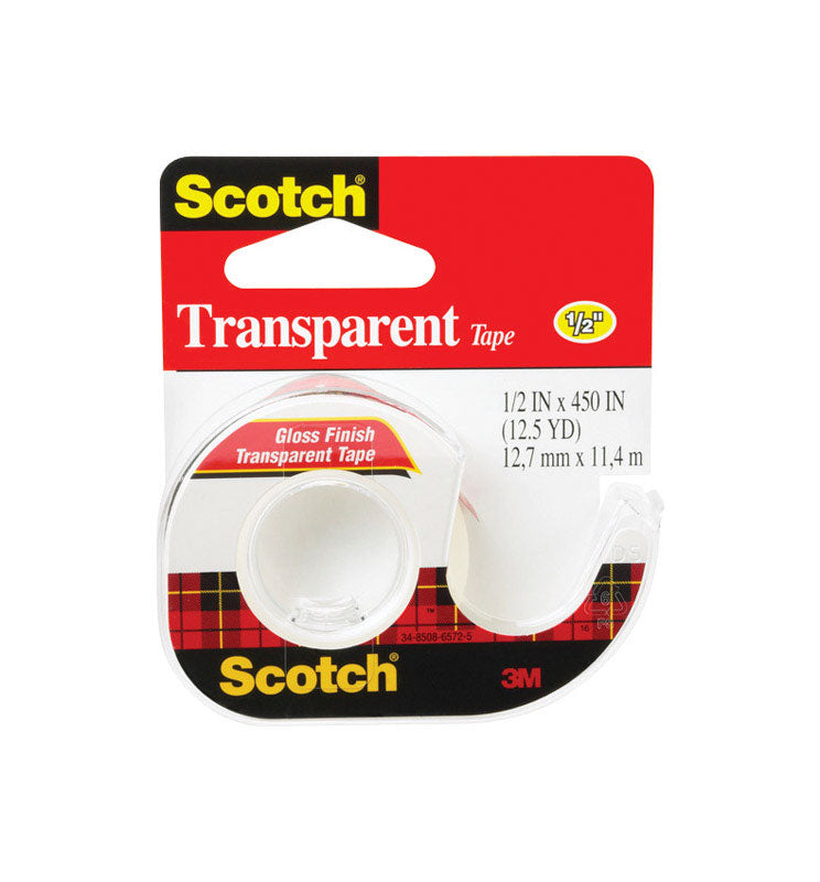Pack of 8 Emery Jensen transparent cellophane tape rolls, each 1/2 inch by 450 inches, for wrapping and sealing.