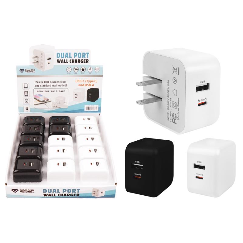 Pack of 15 Emery Jensen USB wall charger adapters in black and white for cellphone charging and accessories.