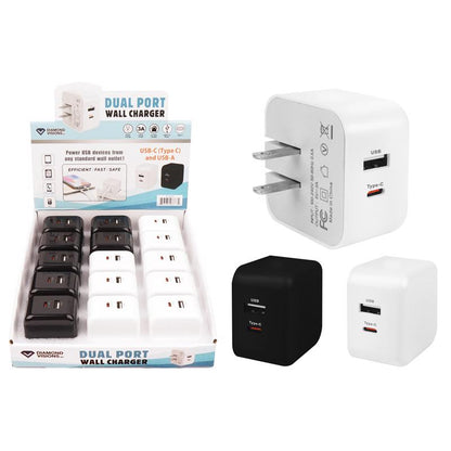 Pack of 15 Emery Jensen USB wall charger adapters in black and white for cellphone charging and accessories.